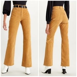 ONE LEFT! Levi's Ribcage Bootcut Boot Cut Corduroy Pants Iced Coffee Cords Brown